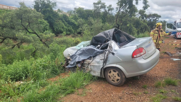 Casal morre em acidente entre carro e caminhão na MGC-452, em Perdizes
