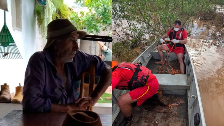 Edson Paulino de Oliveira morreu ao tentar atravessar um rio a cavalo - Foto: Reprodução/Redes Sociais + Corpo de Bombeiros