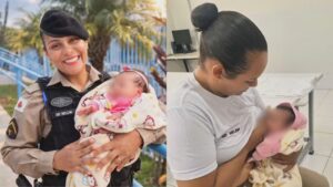 Policial amamenta bebê abandonada em mata de Ibirité para salvar vida da criança - Foto: Divulgação/PMMG