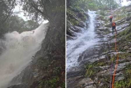 Homem morre após cabeça d'água em cachoeira na Serra do Cipó - Foto: Divulgação/CBMMG