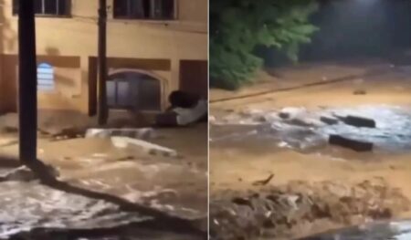 Enchente invade funerária e arrasta caixões pelas ruas de Ubá - Foto: Reprodução