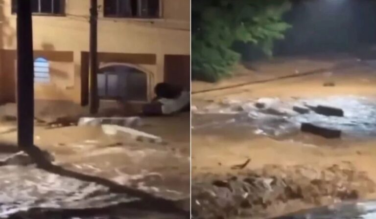 Enchente invade funerária e arrasta caixões pelas ruas de Ubá - Foto: Reprodução