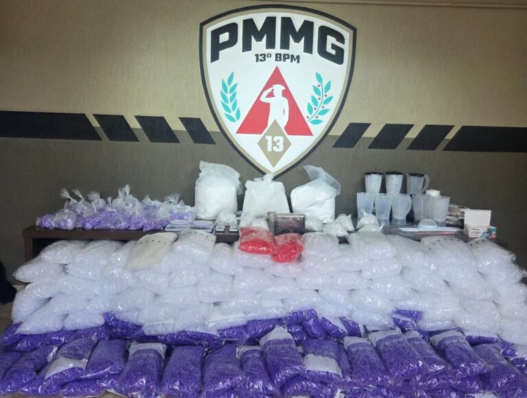 PM apreende cerca de R$ 1 milhão em cocaína que seria vendida no Carnaval de BH - Foto: Divulgação/PMMG