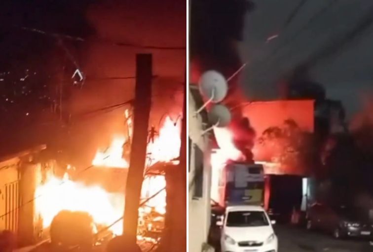 Ônibus suplementar pega fogo e chamas atingem carro e trailer em BH - Foto: Reprodução/Redes Sociais