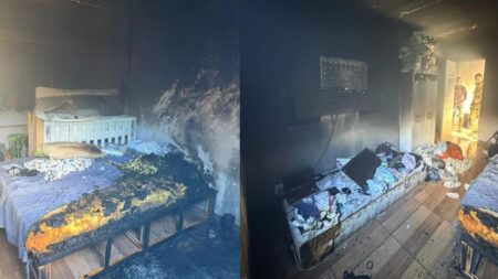 Incêndio destrói residência e deixa morador intoxicado em Contagem Incêndio destrói residência e deixa morador intoxicado em Contagem - Foto: Divulgação/Corpo de Bombeiros