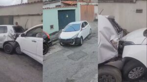 Funcionário de lava a jato pega carro de cliente e causa acidente em BH - Foto: Divulgação/Polícia Militar