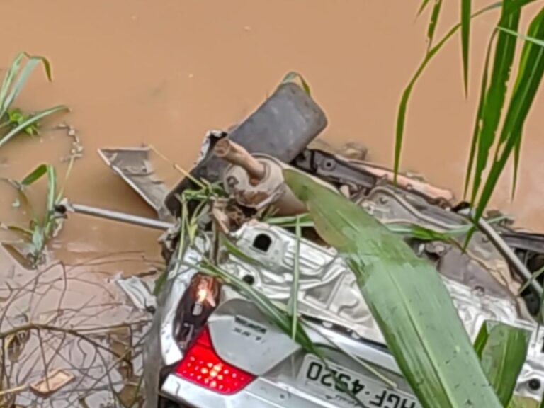 Carro cai em córrego na BR-458 e deixa três mortos em Ipatinga - Foto: Reprodução/Redes Sociais