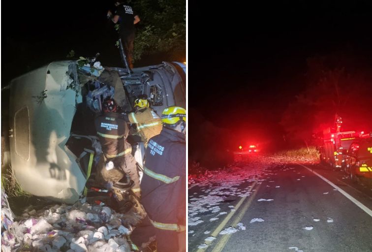 Acidente entre ônibus e carreta deixa morto e feridos na BR-259, em Galiléia Acidente entre ônibus e carreta deixa morto e feridos na BR-259, em Galiléia - Foto: Divulgação/CBMMG