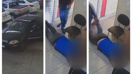 Dupla armada invade concessionária e rouba carros em Contagem - Foto: Reprodução