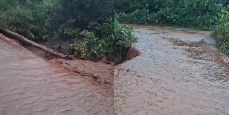 Barragem de mineradora Usiminas transborda após chuvas em Itatiaiuçu Chuvas provocam transbordamento em estruturas da Usiminas em Itatiaiuçu - Foto: Divulgação/Corpo de Bombeiros