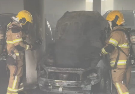 Incêndio atinge concessionária de veículos no Bairro Vitória, em BH - Foto: Divulgação/Corpo de Bombeiros