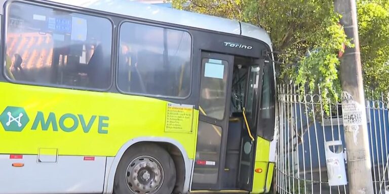 Ônibus perde freio e bate em muro de casa no bairro Floresta, em BH - Foto: Reprodução