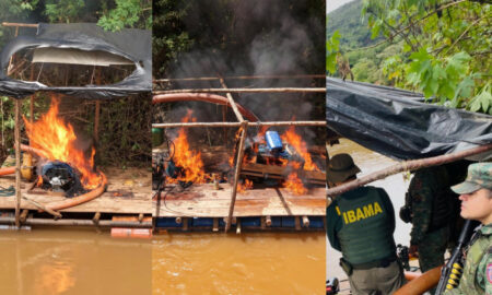 Operação desativa garimpo ilegal e destrói balsas no Rio das Velhas Operação desativa garimpo ilegal e destrói balsas no Rio das Velhas - Foto: Divulgação/PMMG