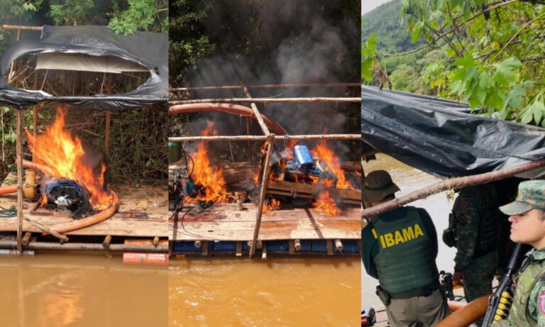 Operação desativa garimpo ilegal e destrói balsas no Rio das Velhas Operação desativa garimpo ilegal e destrói balsas no Rio das Velhas - Foto: Divulgação/PMMG