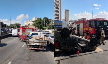 BH: Duas pessoas ficam feridas após caixa d’água cair de caminhão na Av. Cristiano Machado - Foto: Divulgação/Corpo de Bombeiros