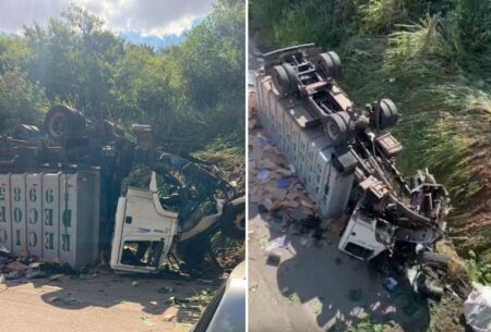 Caminhão despenca de viaduto no Anel Rodoviário, em BH, e deixa vítimas Caminhão despenca de viaduto no Anel Rodoviário, em BH, e deixa vítimas - Foto: Reprodução/Redes Sociais