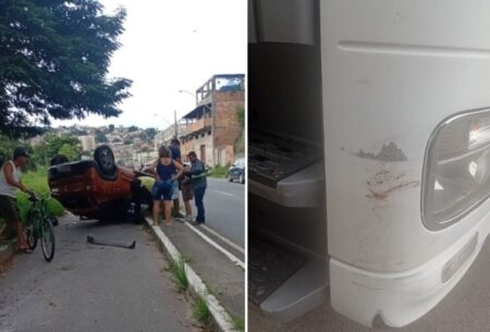 Acidente entre carro e caminhão deixa vítimas em Betim - Foto: Divulgação/CBMMG