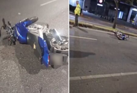 Motociclista morre após perder controle e bater em canteiro na Avenida Raja Gabaglia, em BH - Foto: Reprodução/Redes Sociais