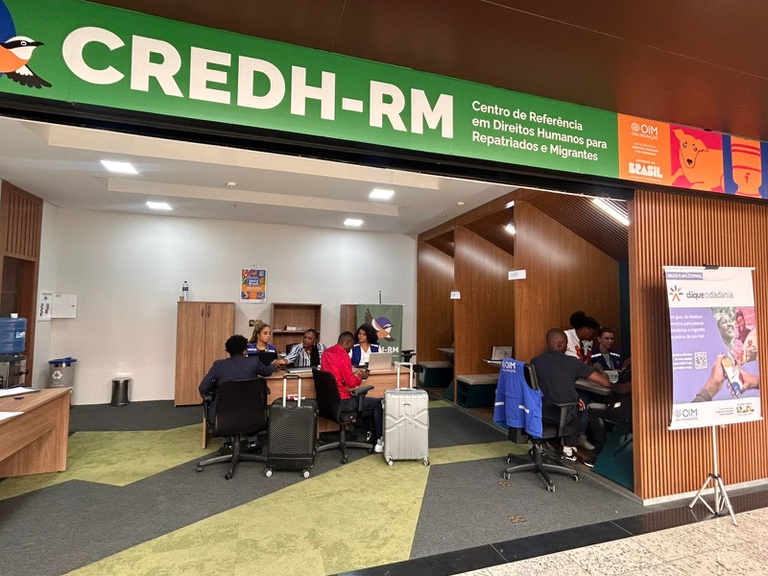 Avião com 146 imigrantes haitianos chega ao Aeroporto de Belo Horizonte - Foto: Thais Senra/OIM/Divulgação