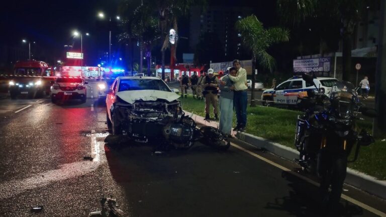Motorista distraída com celular atropela três policiais militares em Uberlândia - Foto: Divulgação/Corpo de Bombeiros