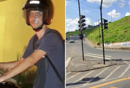 Bala perdida atinge motociclista que voltava do trabalho durante briga de trânsito em BH - Foto: Reprodução/Redes Sociais + Google Street View