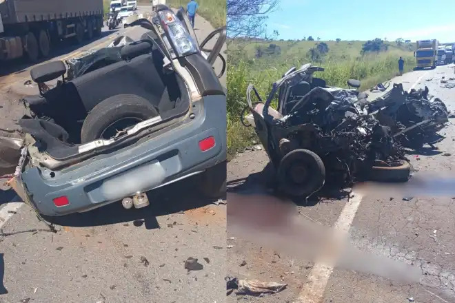 Homem morre em acidente frontal entre carro e carreta na BR-116, em Medina Homem morre em colisão frontal entre carro e carreta na BR-116 em Medina - Foto: Reprodução