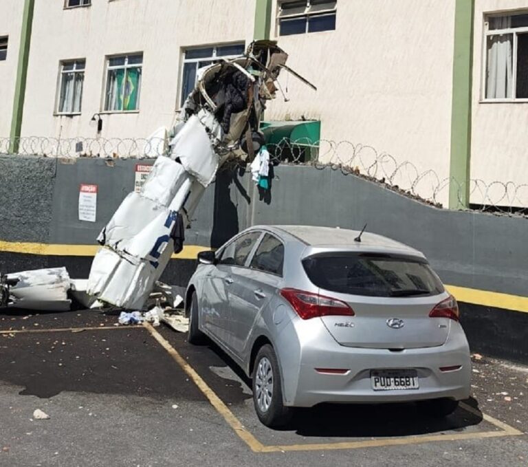 Vídeo mostra destruição após queda de avião em prédio no bairro Silveira, em BH: 'Vai explodir' - Foto: Divulgação/Corpo de Bombeiros