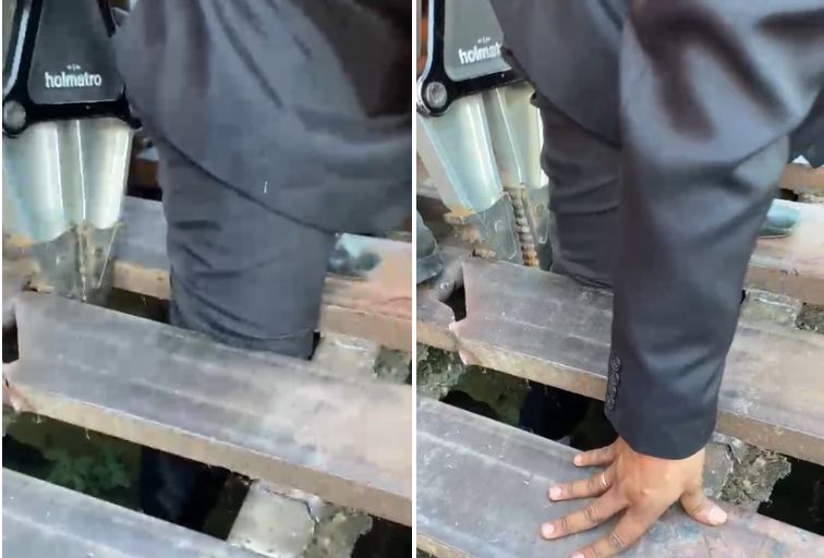 Homem prende perna em mata-burro durante trabalho em sítio de Betim - Foto: Divulgação/CBMMG