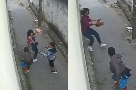 Suspeito armado abordou vítimas a caminho da igreja - Foto: Reprodução