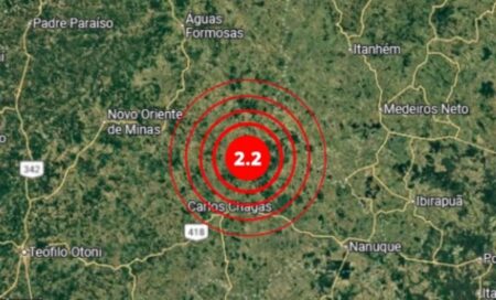 Tremor de terra de magnitude 2,2 é registrado em cidade de MG - Foto: Divulgação/RSBR