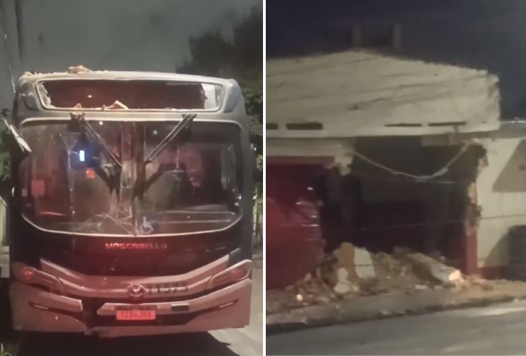 Ônibus invade imóvel e assusta moradores no bairro Boa Vista, em BH Ônibus invade imóvel e assusta moradores no bairro Boa Vista, em BH - Foto: Reprodução/Redes Sociais