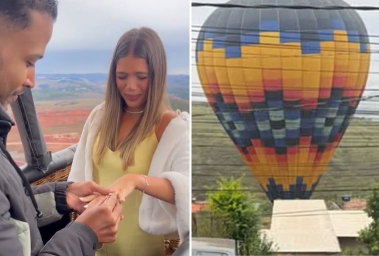 Pedido de casamento em balão termina com pouso inesperado e assusta moradores em Itabirito Pedido de casamento em balão termina com pouso inesperado e assusta moradores em Itabirito - Foto: Reprodução/Redes Sociais