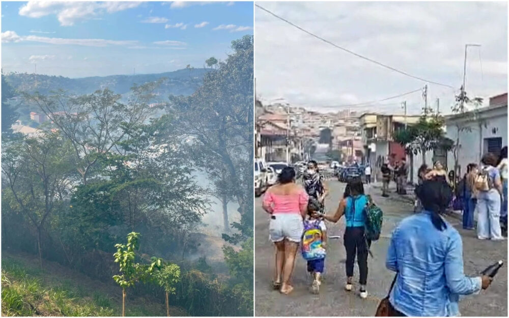 Incêndio ao lado de escola em BH provoca retirada urgente de 200 crianças - Foto: Divulgação/Corpo de Bombeiros