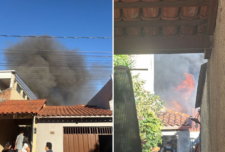 Incêndio de grandes proporções atinge imóveis em Contagem - Foto: Reprodução/Redes Sociais