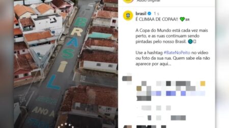 Rua decorada de Pouso Alegre abre vídeo da CBF sobre a Copa do Mundo de 2026 - Foto: Reprodução