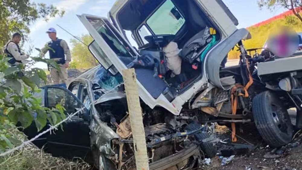 Mãe, filha e homem morrem em acidente entre carro e caminhão na MGC-491, em Elói Mendes - Foto: Reprodução/Redes Sociais