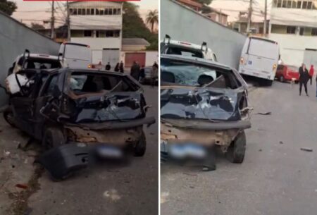 Homem embriagado é preso após furtar micro-ônibus e bater em veículos e imóveis em Betim - Foto: Reprodução/Redes Sociais