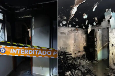 Incêndio destrói apartamento e bebê de quatro meses é resgatado em prédio de Nova Lima - Foto: Divulgação/PMMG