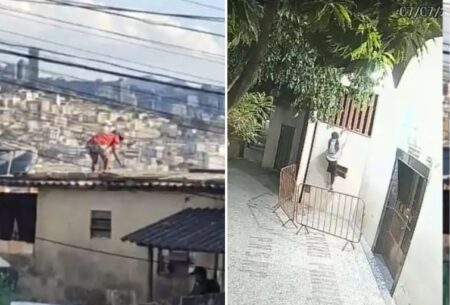 Homem suspeito de furto a igreja foge pelo telhado no bairro Pompeia, em BH Homem suspeito de furto a igreja foge pelo telhado no bairro Pompeia, em BH - Foto: Reprodução/Redes Sociais