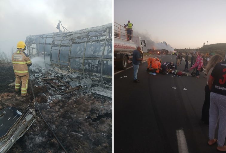 Bombeiros confirmam duas vítimas carbonizadas e 23 feridos após acidente na BR-040, em MG - Foto: Divulgação/CBMMG