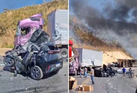 Motorista de cegonheira morre após acidente na BR-251, em Francisco Sá (MG) Motorista de cegonheira morre após acidente na BR-251, em Francisco Sá (MG) - Foto: Reprodução/Redes Sociais