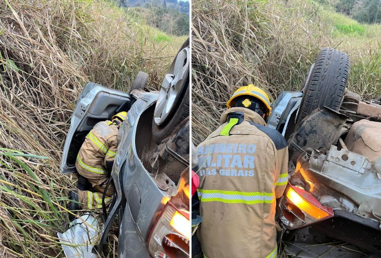 Jovem de 18 anos morre após carro cair em ribanceira na BR-381, em MG Jovem de 18 anos morre após carro cair em ribanceira na BR-381, em MG - Foto: Divulgação/CBMMG