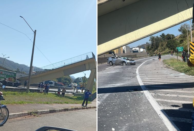 Veja rotas alternativas após queda de passarela na Rodovia Fernão Dias, em SP - Foto: Reprodução/Redes Sociais