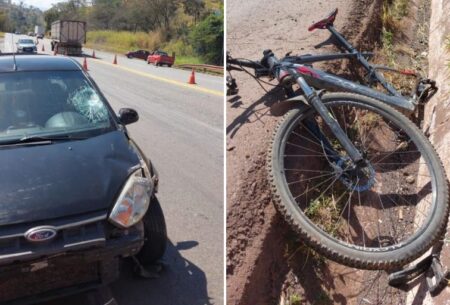 Ciclista morre após ser atingido por carro na MG-050, em Itaúna - Foto: Divulgação/PMRv