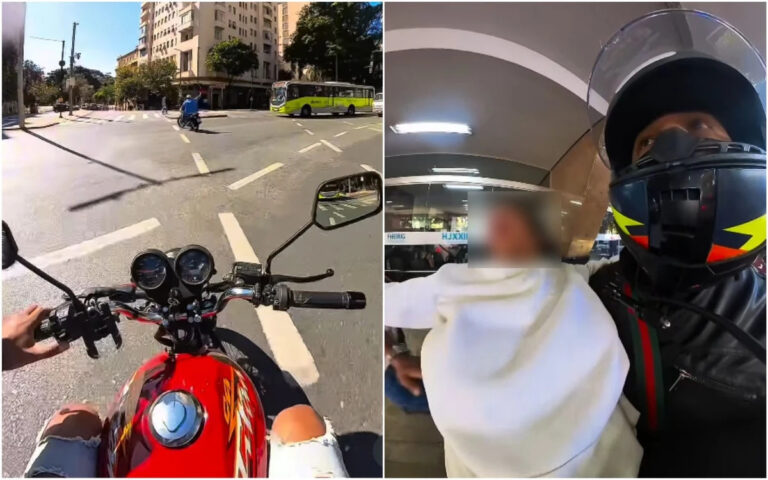 Motoboys abrem caminho no trânsito de BH para socorrer paciente em parada cardíaca - Foto: Reprodução de vídeo / @falaaidelzim / Instagram