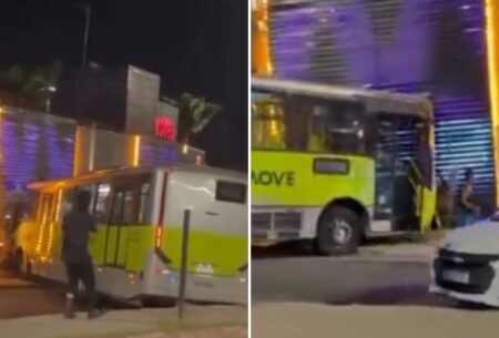 Ônibus do Move invade motel em acidente no Anel Rodoviário, em BH - Foto: Reprodução/Redes Sociais