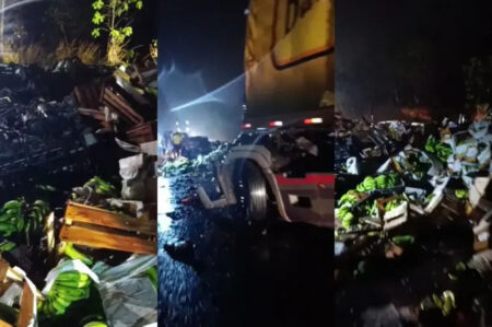 Batida frontal entre duas carretas deixa um morto e outro ferido na BR-135, em MG - Foto: Reprodução