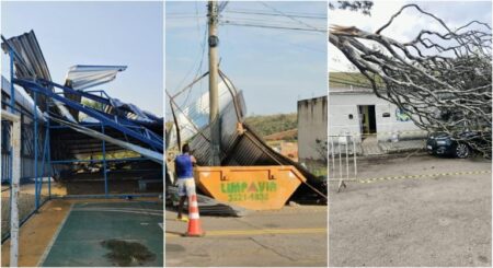 Temporal causa quedas de árvores, falta de energia e bloqueios em Varginha - Foto: Reprodução