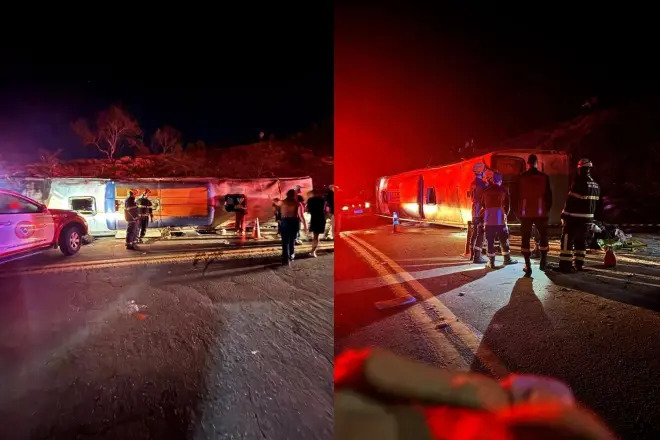 Criança de 7 anos está entre mortos em acidente com ônibus que seguia para Contagem Criança de 7 anos está entre mortos em acidente com ônibus que seguia para Contagem - Foto: Divulgação/CBMES