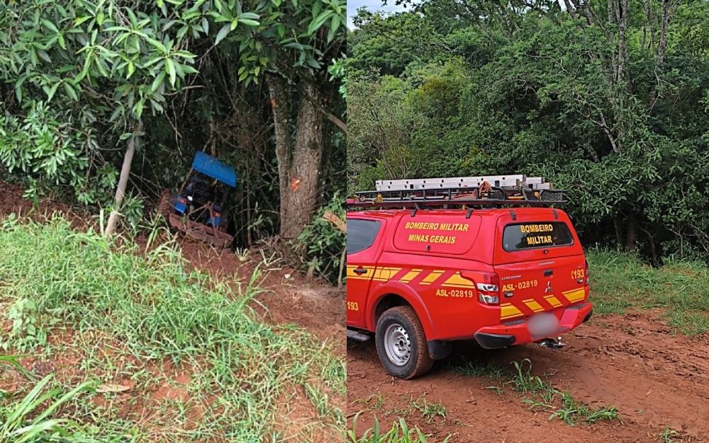 Adolescente morre prensado por trator em área rural de Monte Carmelo - Foto: Divulgação/Corpo de Bombeiros